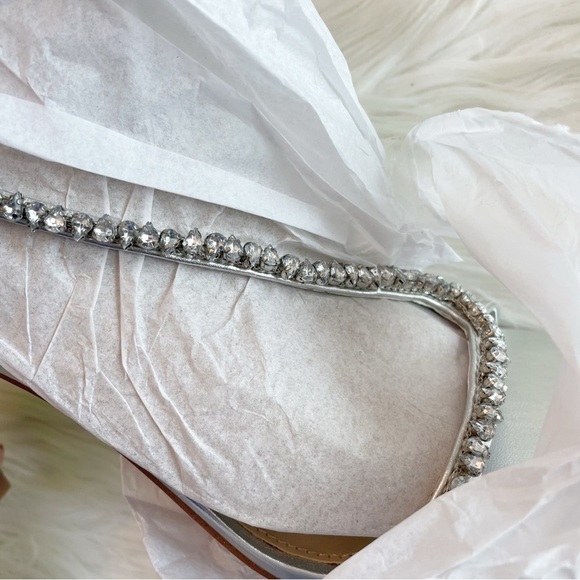 Sam Edelman Granger Silver Ankle Strap Rhinestone Stiletto Heel Sandal NIB - Picture 11 of 16